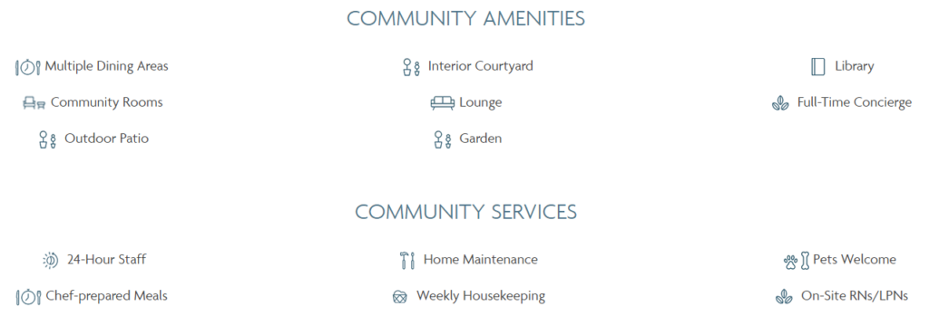 Assisted Living and Memory Care Amenities and Services